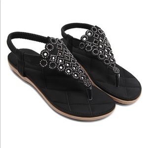 Siketu-Black Studded Cage Sandal